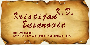Kristijan Dušanović vizit kartica